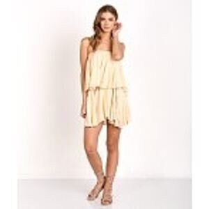 Faithfull the Brand Romy Dress Boho Inspired in White and Blush Women's Medium